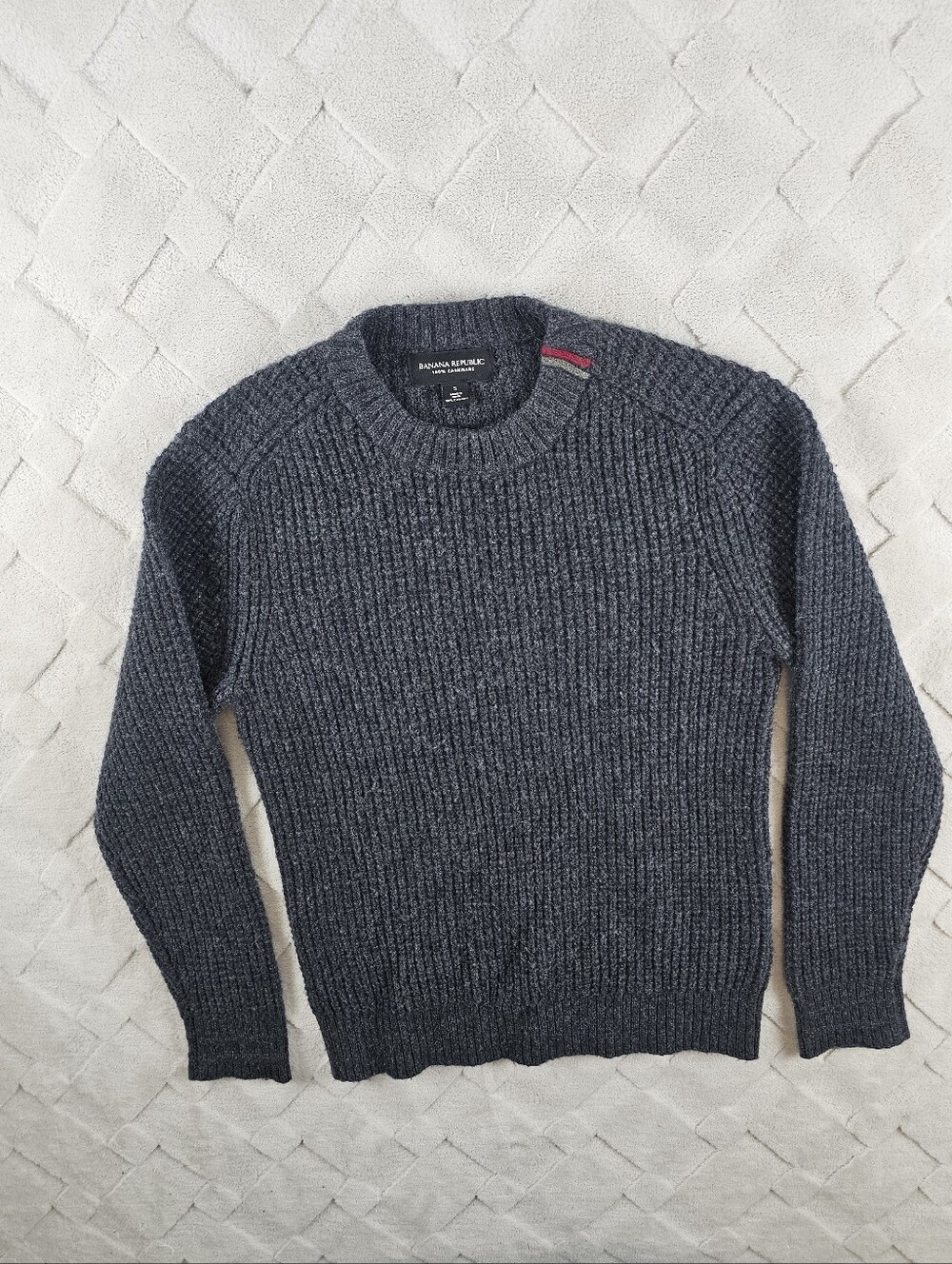 Banana Republic 100% Cashmere Ribbed Knit Sweater Womens Small Gray Pullover